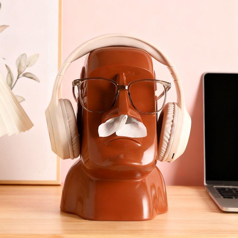 Creative Tissue Storage Box Stone Statue Space-Saving Paper Towel Container Plastic Novelty Sunglasses Storage Rack Household