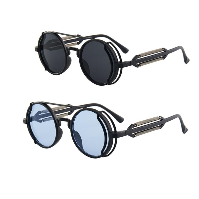 

Круглые солнцезащитные очки в стиле стимпанк для мужчин, роскошные дизайнерские солнцезащитные очки унисекс в металлической оправе для мужчин и женщин, для верховой езды, для спорта на открытом воздухе
