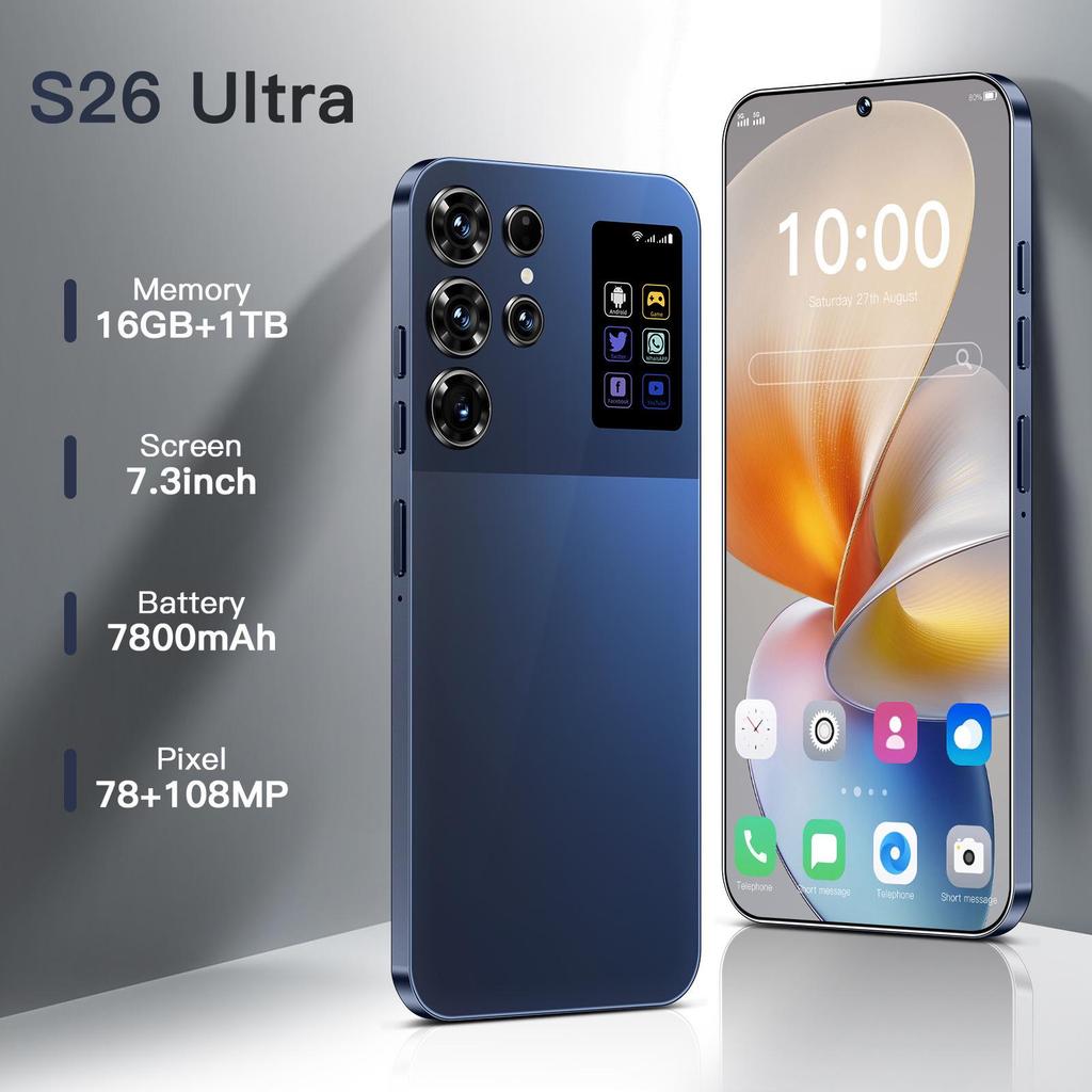 S26 Ultra Android Smartphone, 16GB+1TB, Ideal for International Use