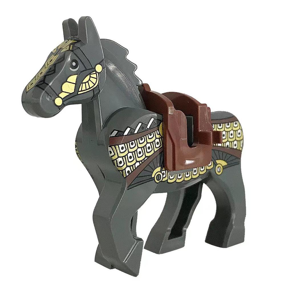MOC Animals Militry Medieval Horse Warhorse Saddle Learning Playthings ideal for Kids Model Construction Bricks Children Gifts Parts