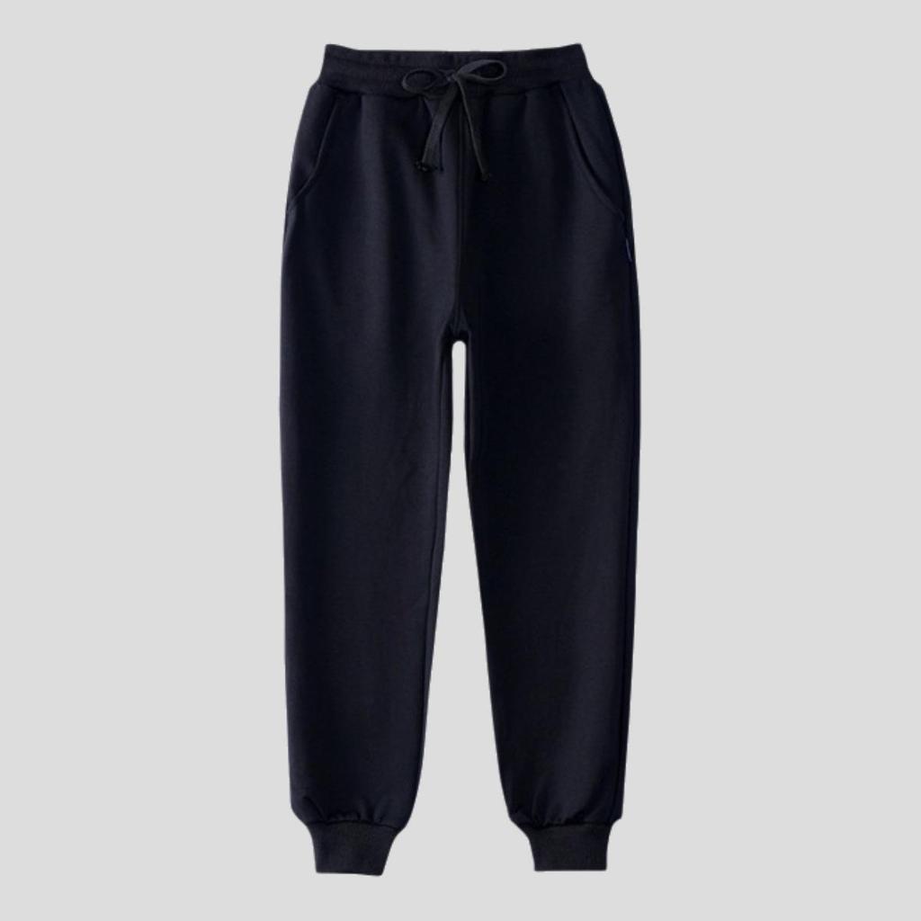 Kinder-verdickte Marineblau, Schwarz und Grau Sporthosen mit Bündchen - Unisex Schuluniform für Jungen und Mädchen (Frühling Herbst)