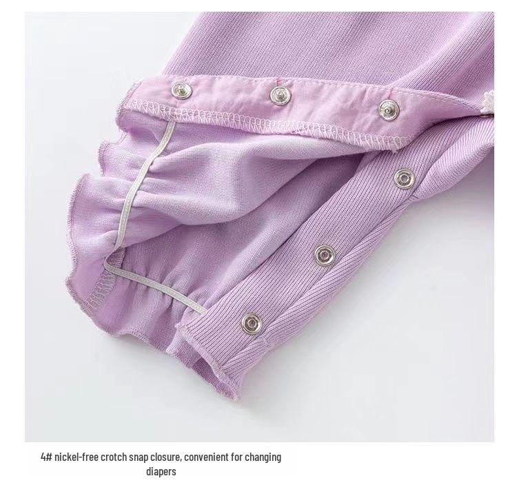 Stylish Girls' Long Sleeve Princess Romper and Harem Pants Set for Babies