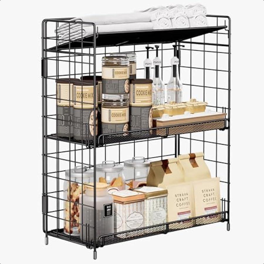 

Органайзер для специй 3-ярусный с регулируемой высотой, не требующий установки, складной, многоцелевой, подходит для кухни B United States