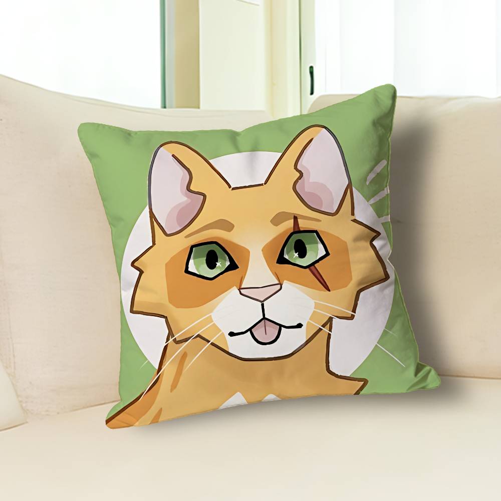 Novel W-Warriors C-Cats Throw Pillow Case Decoration Bed Custom Square Pillowcase Pad Cover