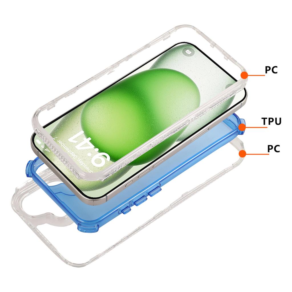 For Samsung Galaxy S25+ Crystal Clear Case 3 in 1 Shockproof PC+TPU Phone Cover