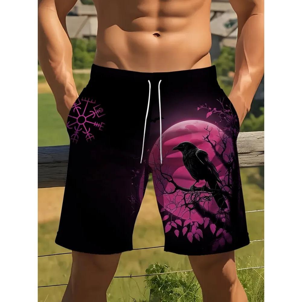 Fashionable Comfortable Plus Size Drawstring Loose 3D Shorts Men Creative Colorful Summer Leisure Holiday Cool Daily Versatile Shorts