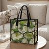 Nature Moss Stone Print Tote Bag Outdoor Daily Large Capacity Lightweight Shoulder Bag