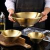 Household Korean Style Metal Salad Fruit Noodle Mixing Bowl 20CM Stainless Steel Gold Large Round Soup Ramen Bowl