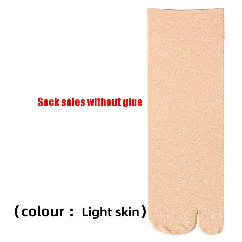 3 Pairs Summer Thin Anti Slip Tabi Socks Short Silk Stockings Womens Mens Solid Color Two Finger Socks Japanese Split Toe Socks