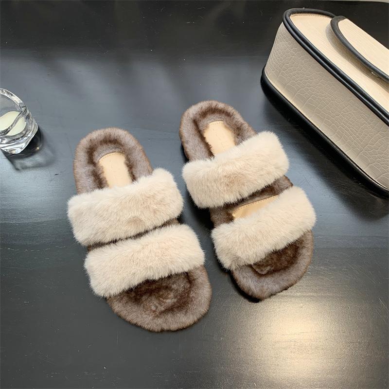 Podzimní a zimní plyšové pantofle Dámské módní teplé pantofle Domácí volnočasové plyšové pantofle
