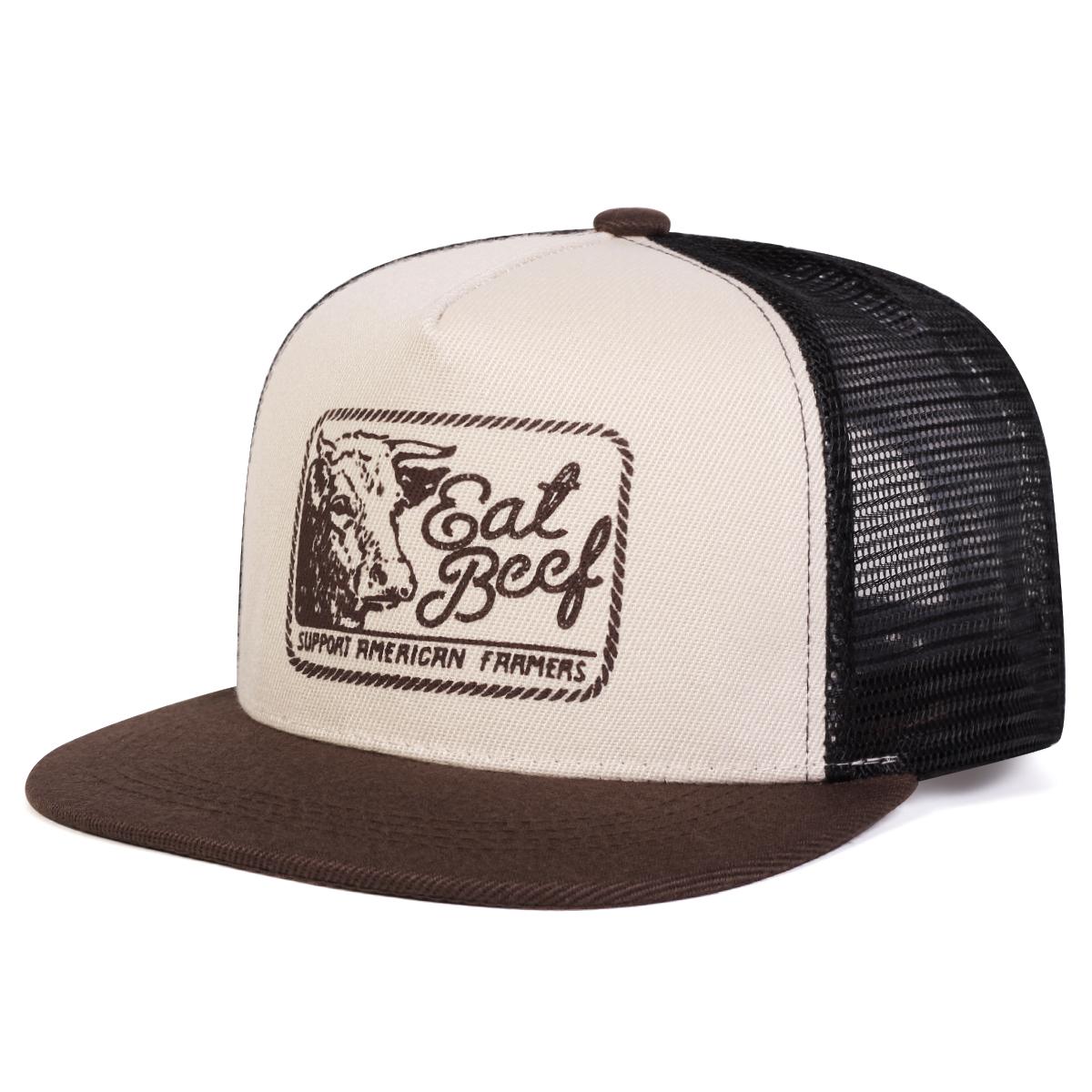 

Unisex EAT BEEF Letter Embroidery Hip-hop Net Hats Spring Summer Outdoor Adjustable Casual Baseball Caps Sunscreen Hat Cap коричневый