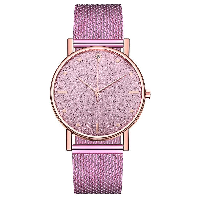 Strap Silicone Women Watch With Starry Sky Design Fashionable Quartz