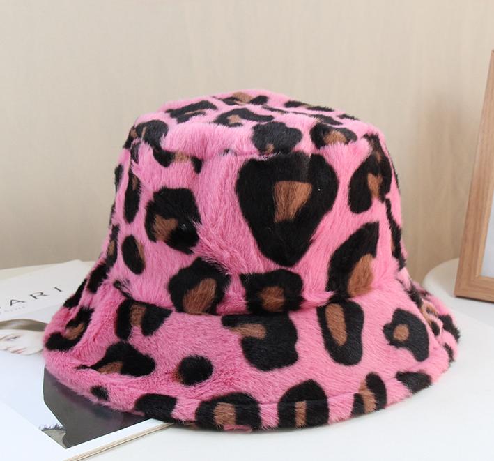 2021 Winter Unisex Custom Furry Fluffy Faux Fur Digital Print Bucket Hat for Daily Casual or Party Wear