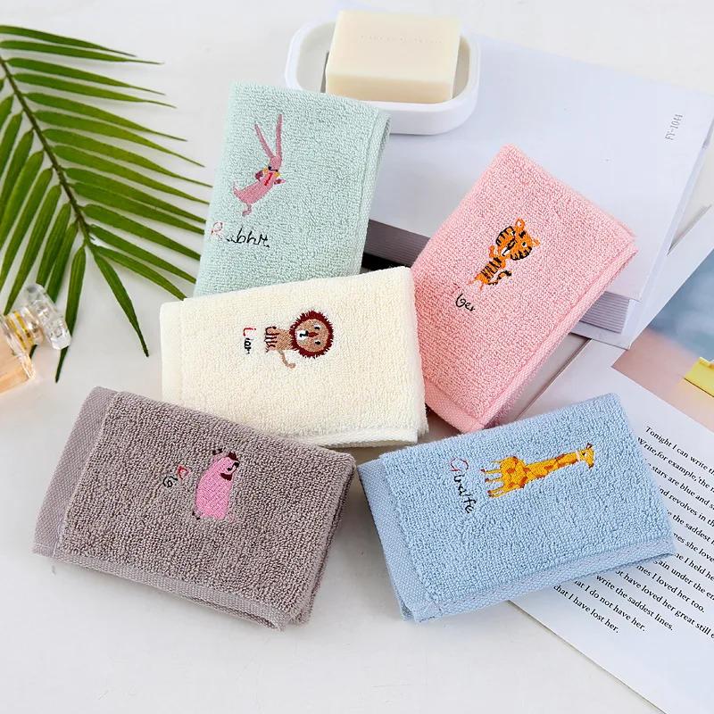 25X25CM Cotton Small Square Towel for Car Cleaning Embroidered Children's Square Towel Kindergarten Baby Towel
