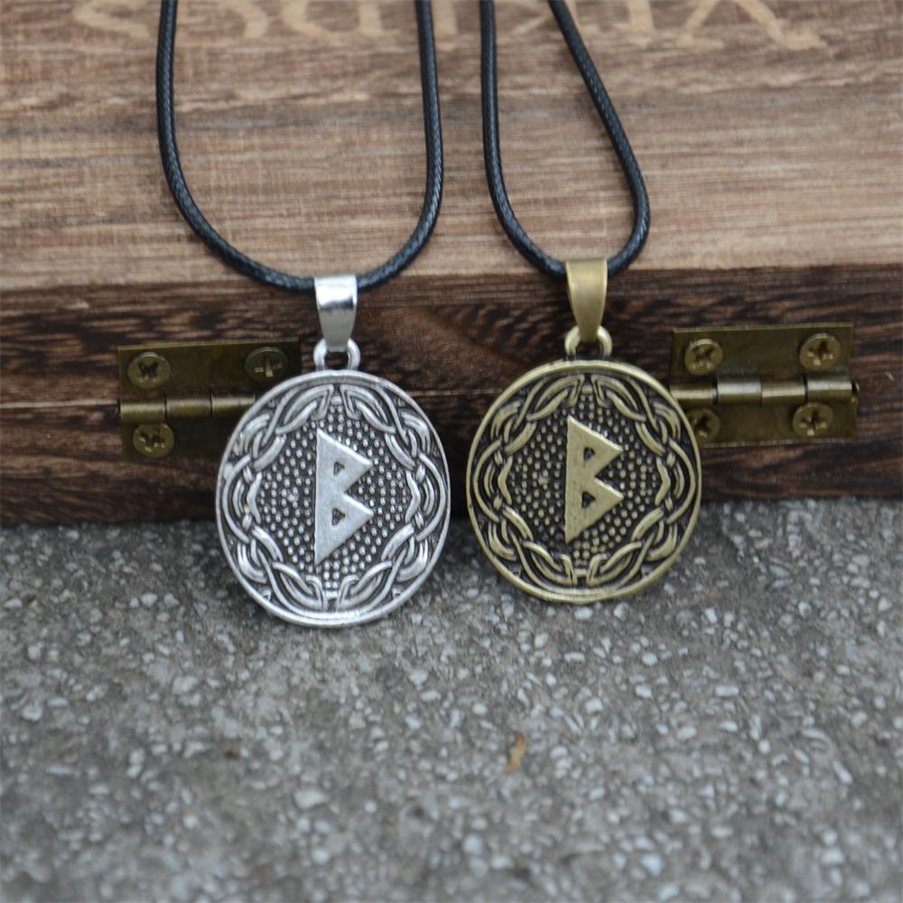 Nordic Elder Futhark Rune Berkana Pendant Viking Raven Amulet Talisman Necklace Earth Mother Birth Charm