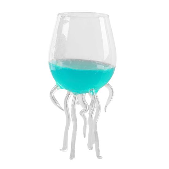 Octopus Wine Glass, Jellyfish Shaped Martini Cup, Creative Cocktail Glass for Juice Bar, Novelty Home Decor Gift
