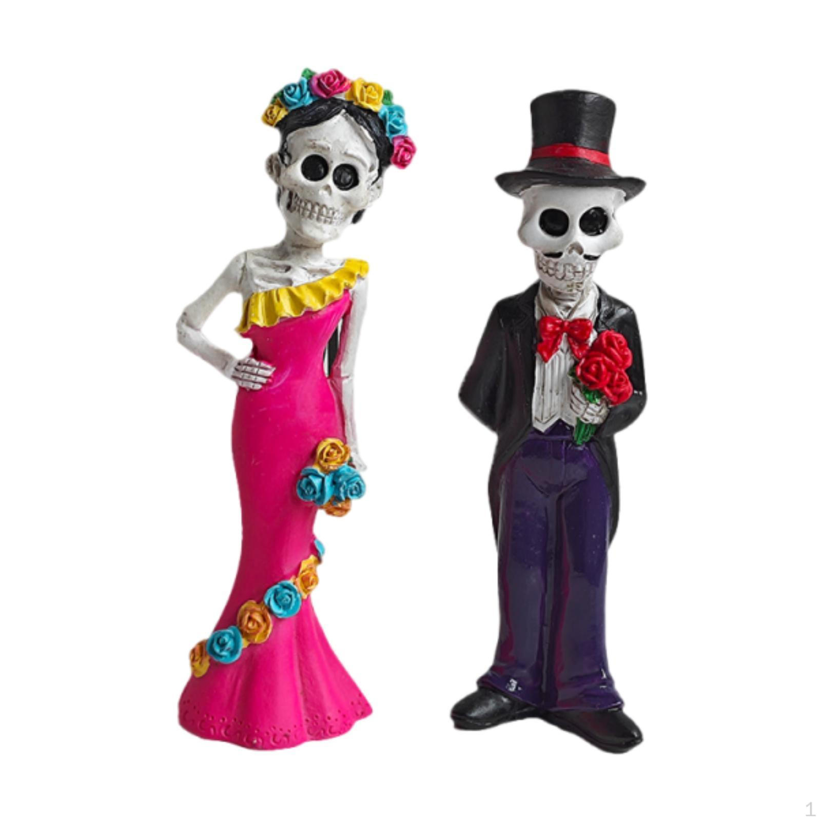 

Статуэтка пары скелетов Свадебный домашний декор Хэллоуин Готическая невеста и жених для