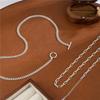Silbernes doppellagiges Sicherheitsnadel-Kettenhalsband mit kubanischer OT-Schließe 42+46+5cm Gliederkette für Geschenk Hauptmaterial Messing S0870