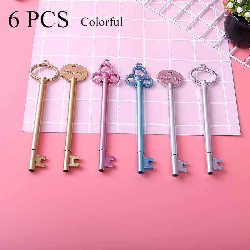 

6шт Винтажная ручка-ключ, Милая новинка ручка, Черная ручка-ключ с тонким наконечником, Забавная ручка Kawaii Декоративная ручка Офисная школьная канцелярия Рисование Письмо 6PCS