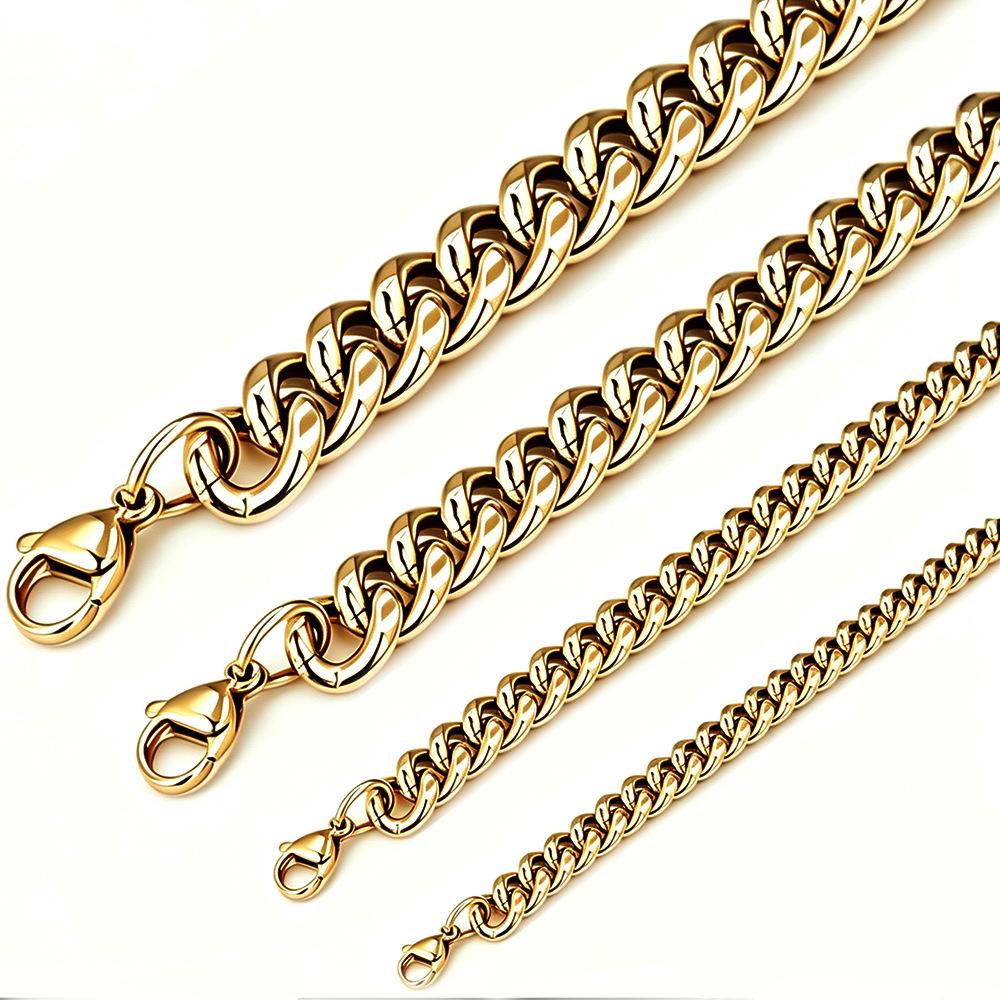 Titanium Steel Cuban Chain Necklace - Men's Bold Stainless Steel Jewelry Accessory