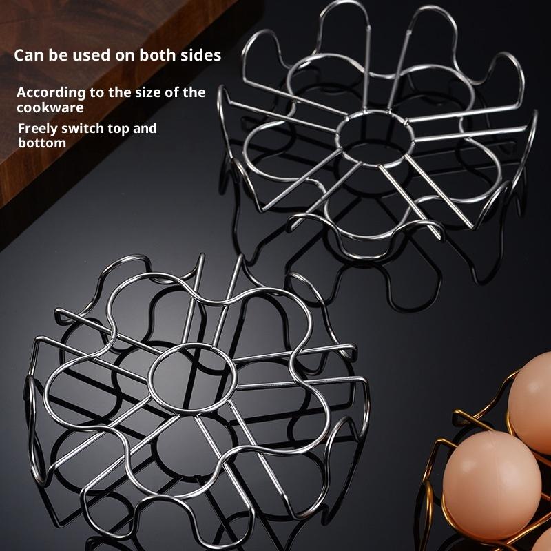 Egg Steamer Rack Circular Waves Food Contact Safe Stainless Steel Multifunctional Steaming Holder for Baby Food Cooking