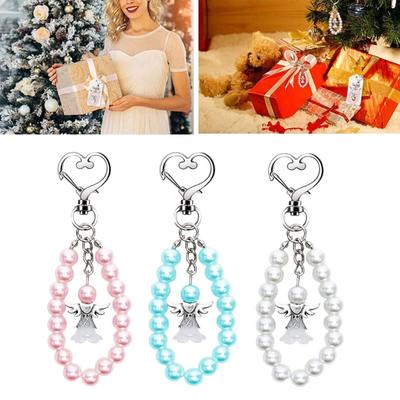 1pc Metal Guardian Angel Keychain Wings Key Ring Fashion Charm Key Chains for Women Handbag Accessory Car Hanging Decors