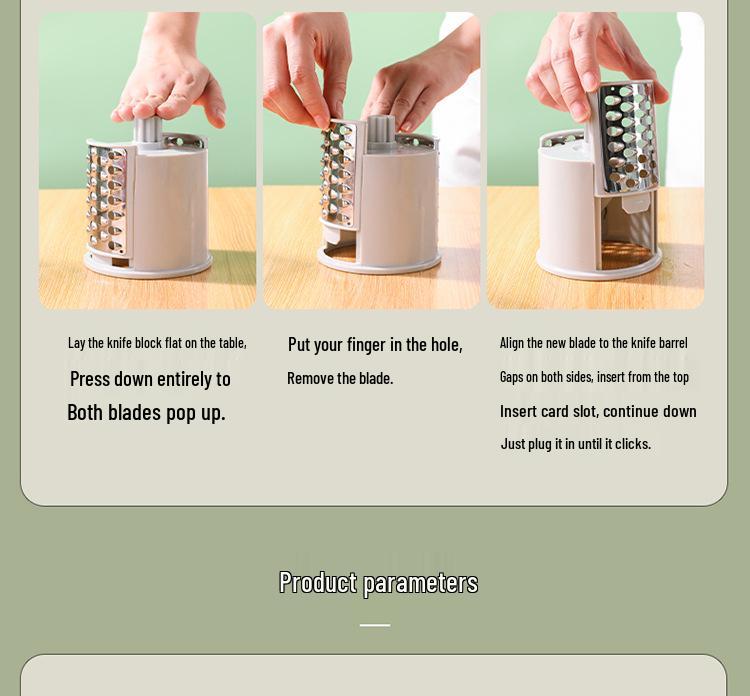 Multifunctional Hand-Cranked Vegetable Slicer and Shredder for Potatoes and Carrots