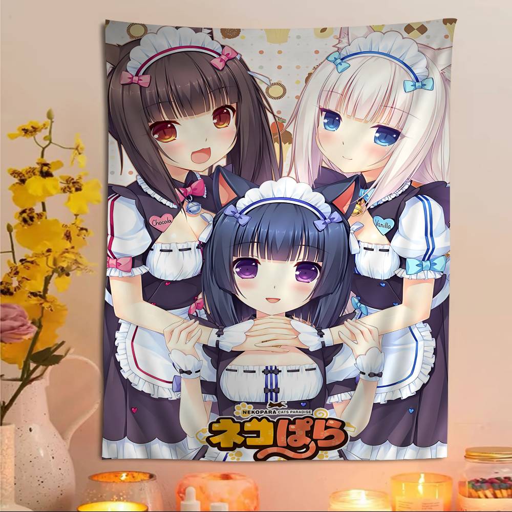 Cute Anime NNekopara Chart Tapestry Home Decoration Hippie Bohemian Decoration Divination Wall Hanging Home Decor