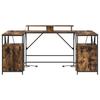 Desk with Shelf Smoked Oak 182 x 101 x 87.5 cm