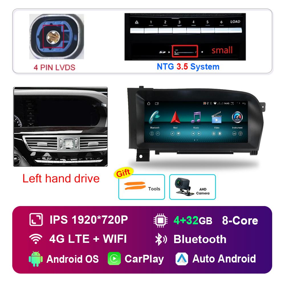 10.25 Inch for Benz S W221 W216 2005 - 2013 NTG 3.0 3.5 System Android Car Radio Multimedia Player DSP Stereo 4G WiFi GPS