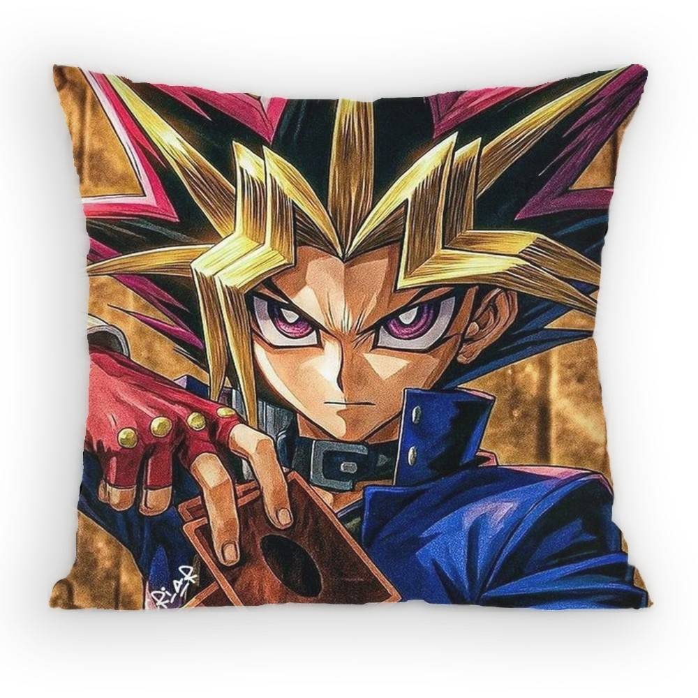 Anime YYu Gi Oh Yugi and Atem Pillow Case Antidustmite Pillowcase Invisible zipper silky short plush Sofa cushion cover