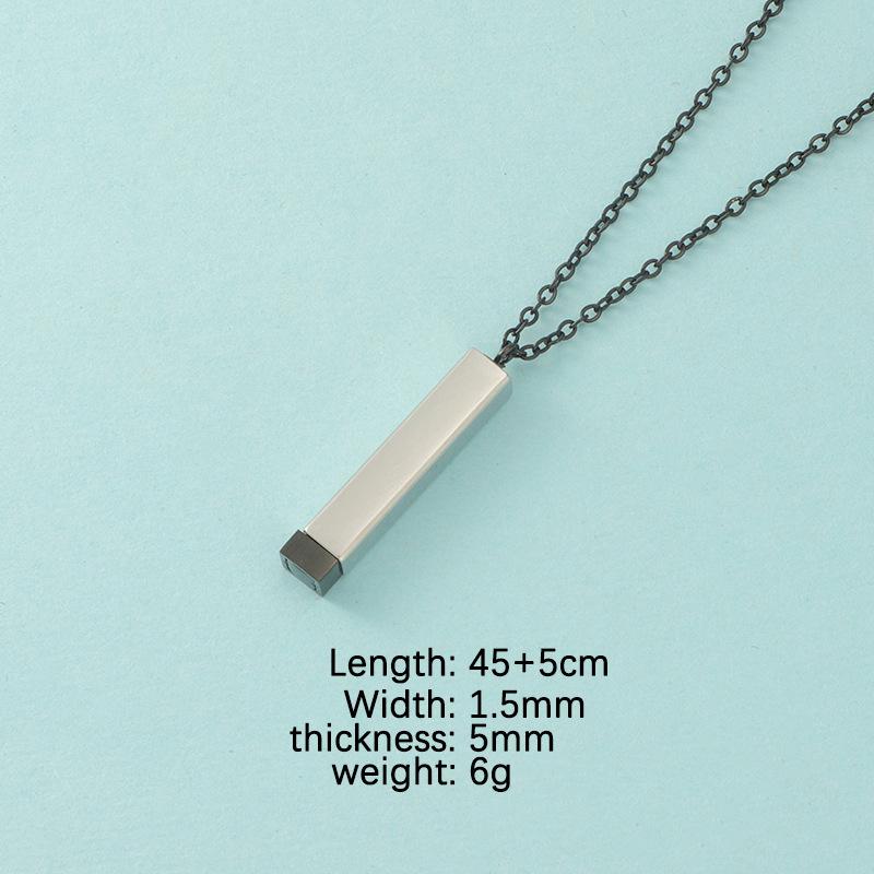 Stainless Steel Mirrored Nesting Doll Pendant Necklace with Telescopic Cubic Rod Design