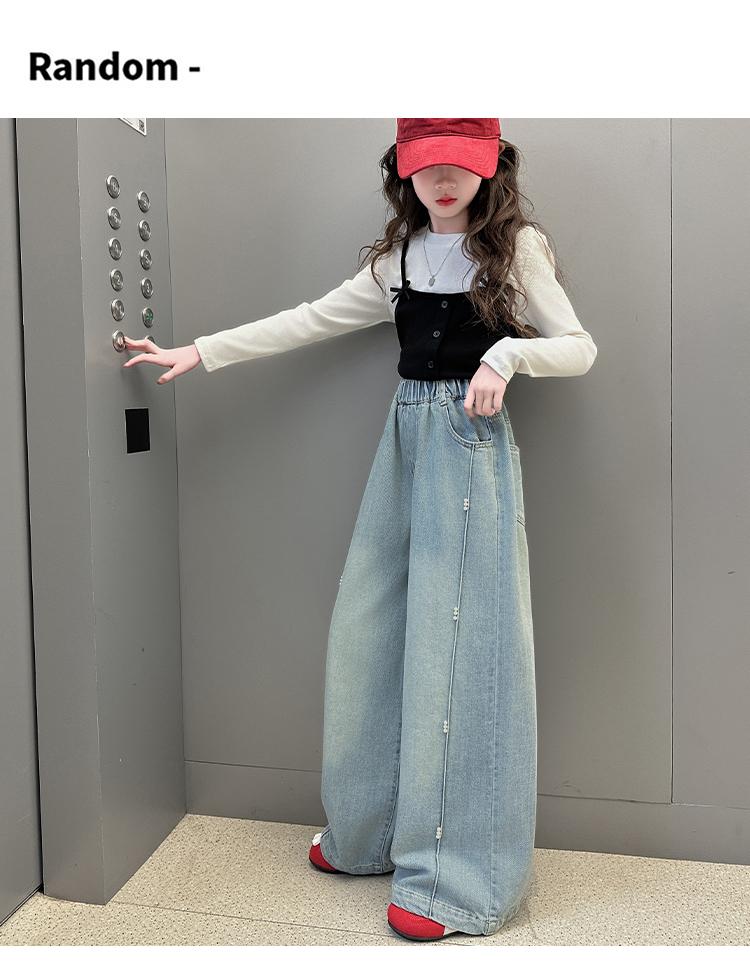 Girls' Spring and Autumn Jeans