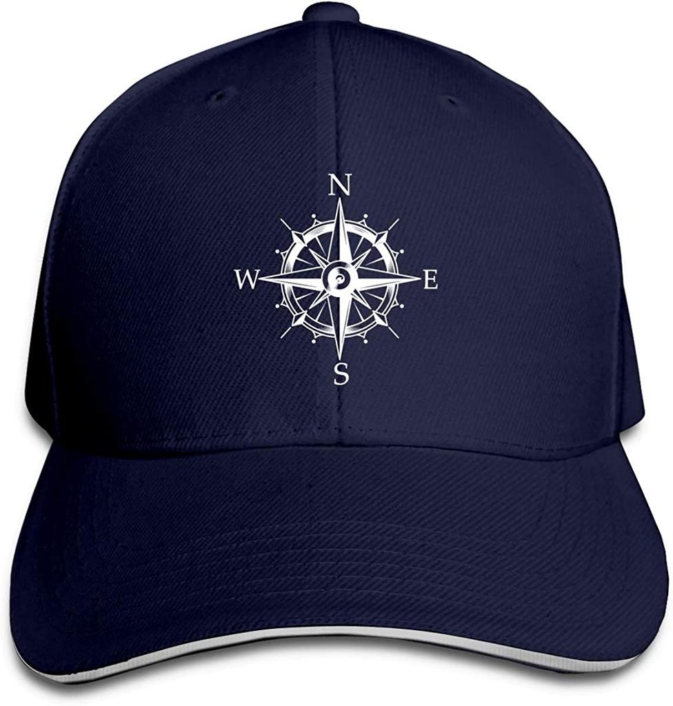 Unisex Nautical Sailing Compass Baseball Cap Adjustable Hat for Unisex and Women