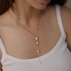 18K Gold Stainless Steel Necklace with Zircon and Pearl Pendant for Women - Everyday Versatile Style