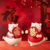 Cat Statue Art Figurines Decorative Crafts Scene Layout Chinese Sculpture for Centerpieces Tabletop