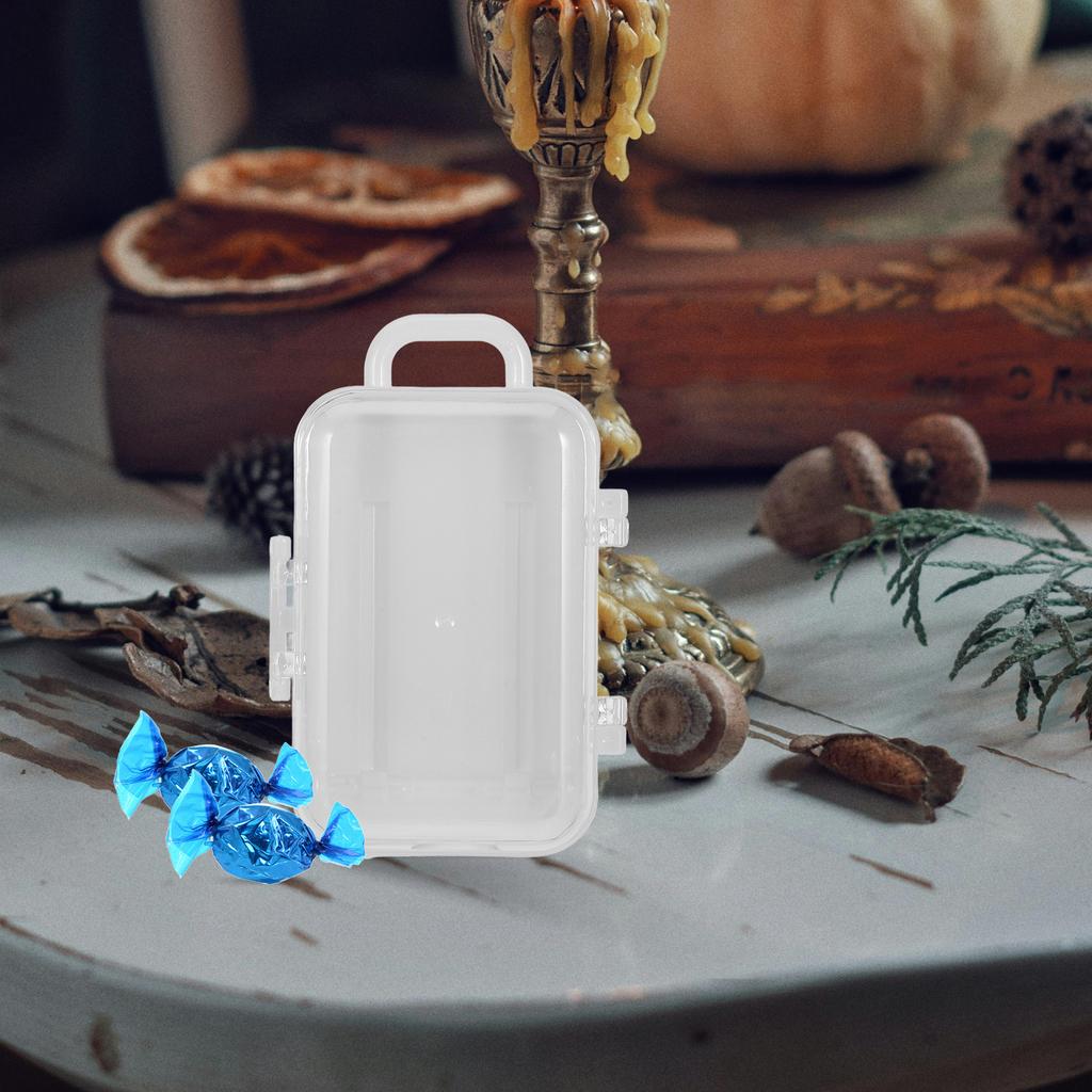 12Pcs Clear Mini Suitcase Candy Boxes Transparent Plastic Storage Boxes Travel Wedding Party Favor Decorations