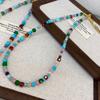 White Deer Same Dopamine Rainbow Natural Stone Beaded Necklace Women'S High-End Accessories High-End Light Luxury Necklace