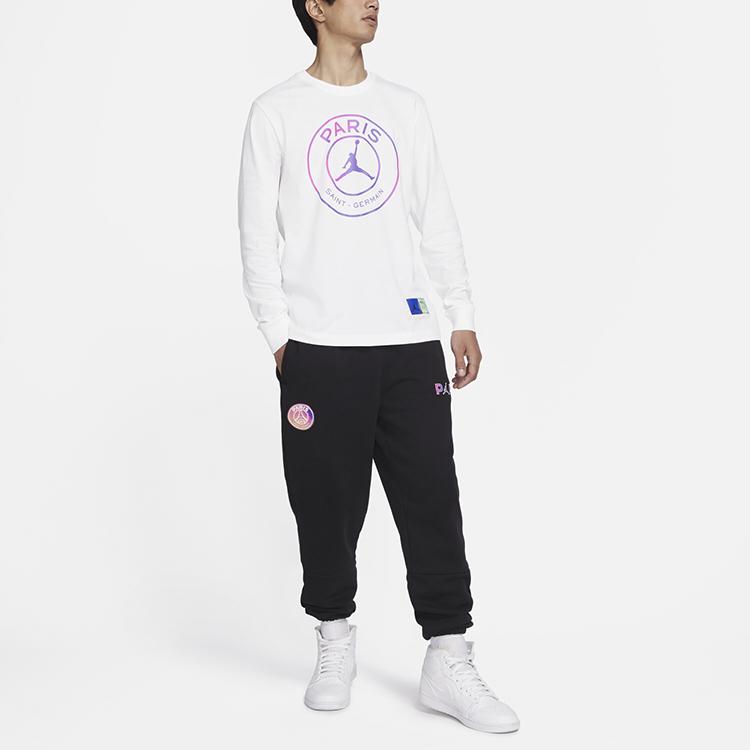 Jordan Paris Saint-Germain Casual Sport Crew Neck Long Sleeve T-Shirt Men Tops White CZ0794-100
