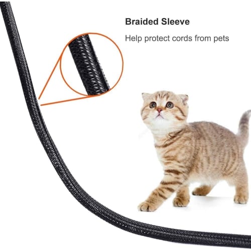 ZhiYo Braided Cable Sleeve, Black, Length Approx. 3m, Diameter 12-18mm Expandable Cable Storage Sleeve, Anti-Bite Wiring Cover for Car/Home/Office