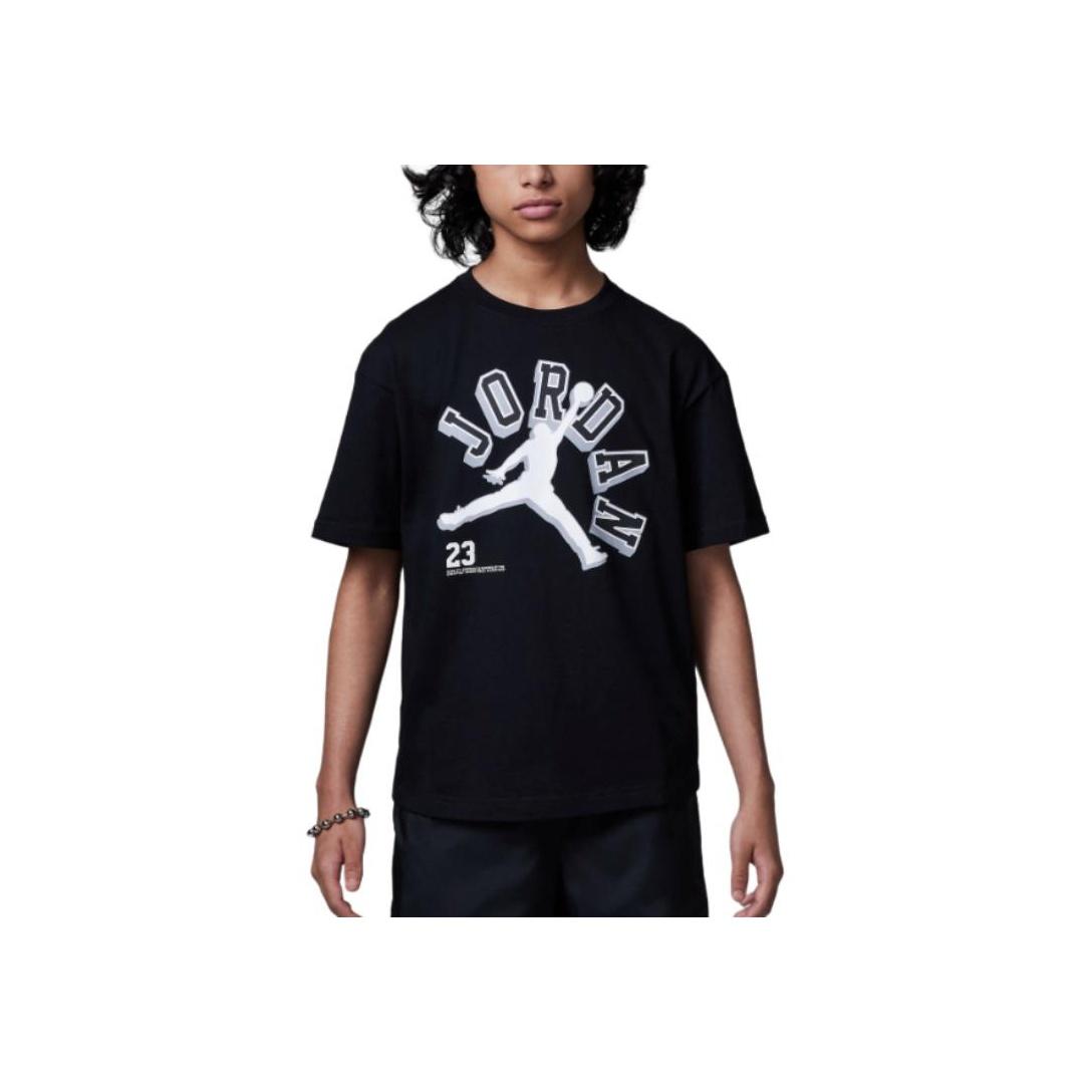 

Jordan Повседневная футболка с круглым вырезом Varsity Jumpman, детские топы, черный, белый цвет, FV2530-011 M
