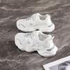 Autumn new breathable mesh shoes thick-soled heightening sports shoes casual dad trendy shoes