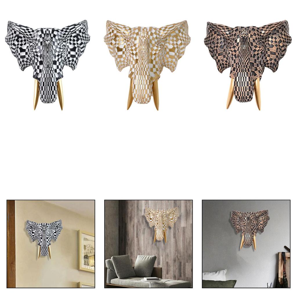 Elefantenkopf Wandskulptur Harz Tierkunst Modern Europäischer Stil Dekorative Verzierung für Wohnzimmer