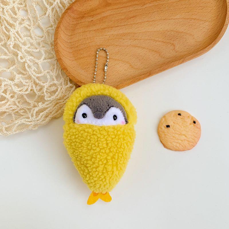 Cute Drag Penguin Plush Animal Bag Keychain Pendant Coin Wallet Car Key Plush Pendant