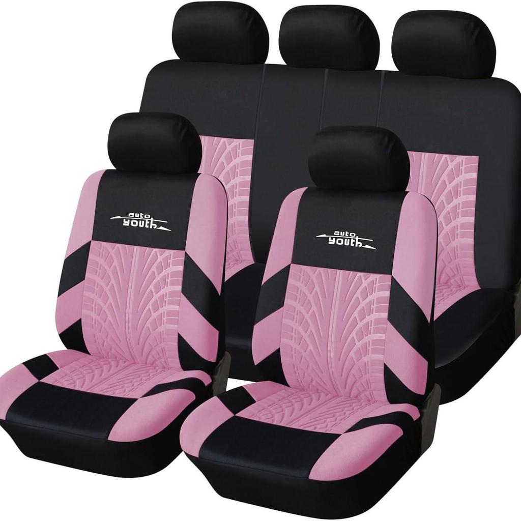Temu Embroidered Car Seat Cover with Tire Pattern - For Export To Russia and Mexico