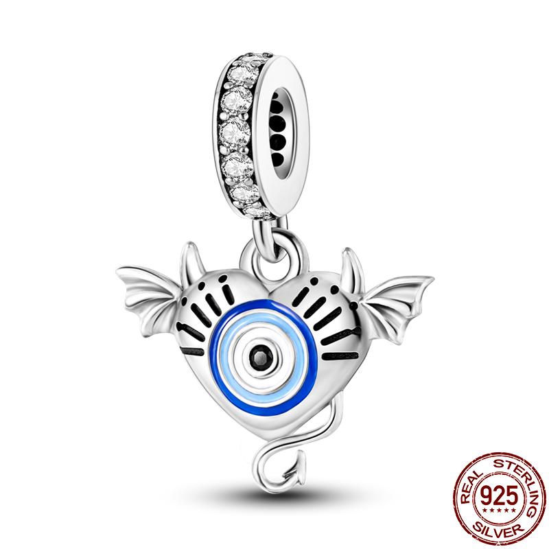 S925 Sterling Silver Luminous Colorful Fireflies Charms Fit  Bracelet Bead DIY Jewelry For Women Gift Hot Sale