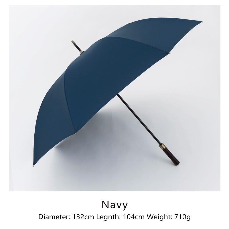 

Большой зонт 132 см, мужской деловой, прочный, с длинной ручкой, зонт от дождя, женский, ветрозащитный, палка для гольфа, большие деревянные зонты 8K тёмно-синий