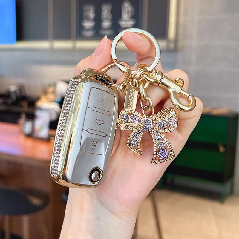 For Volkswagen Keycase Sagitar Lavida Lamando Bora Polo Teramont Cc Tiguan T-Roc Taylor Golf Keycover Key Shell Keychain Car Key
