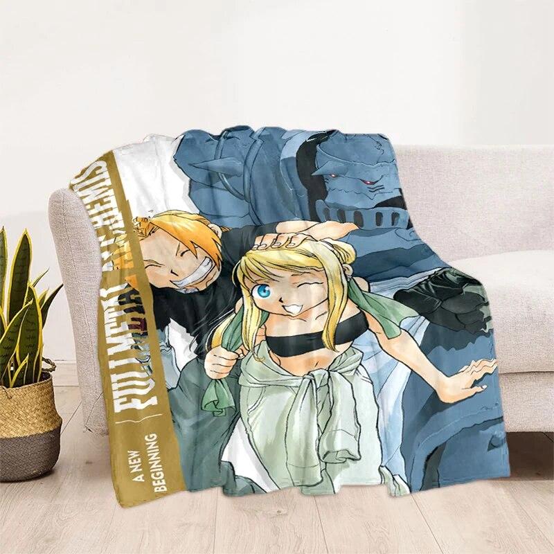 Fullmetal Alchemist Soft Plush Sofa Bed Throwing Cartoon Picnic Thin Blankets Modern Flannel  Cover Gedruckt Bettdecke Geschenk