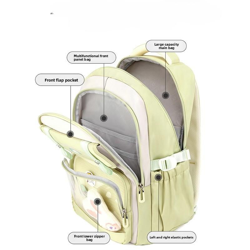 New Green Backpack Women Waterproof Candy Colors Backpacks Fancy High School Bags for Teenage Girl Cute Travel Rucksack